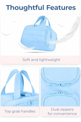 Image of Handcuffs Polyester Toiletry Kit Bag for Women - Hanging Makeup Organizer, Travel Cosmetic Pouch, Lightweight Grooming Case (Dark Blue)