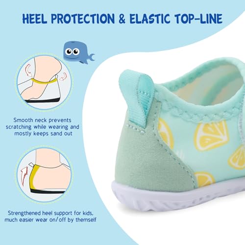 Image of LeIsfIt Toddler Water Shoes Boys Girls Barefoot Aqua Socks Kids Breathable Quick-Dry Swim Shoes for Beach Pool Surf