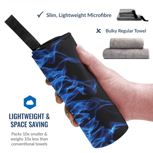 Toalla de baño suave y absorbente con estampado de llama azul para el gimnasio 4