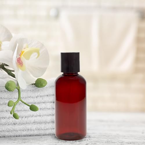 Cornucopia Brands 4oz Brown Plastic Squeeze Bottles w/Disc Top Flip Cap (6-Pack); BPA-Free Plastic Containers For Shampoo, Lotions, Liquid Soap, Creams2