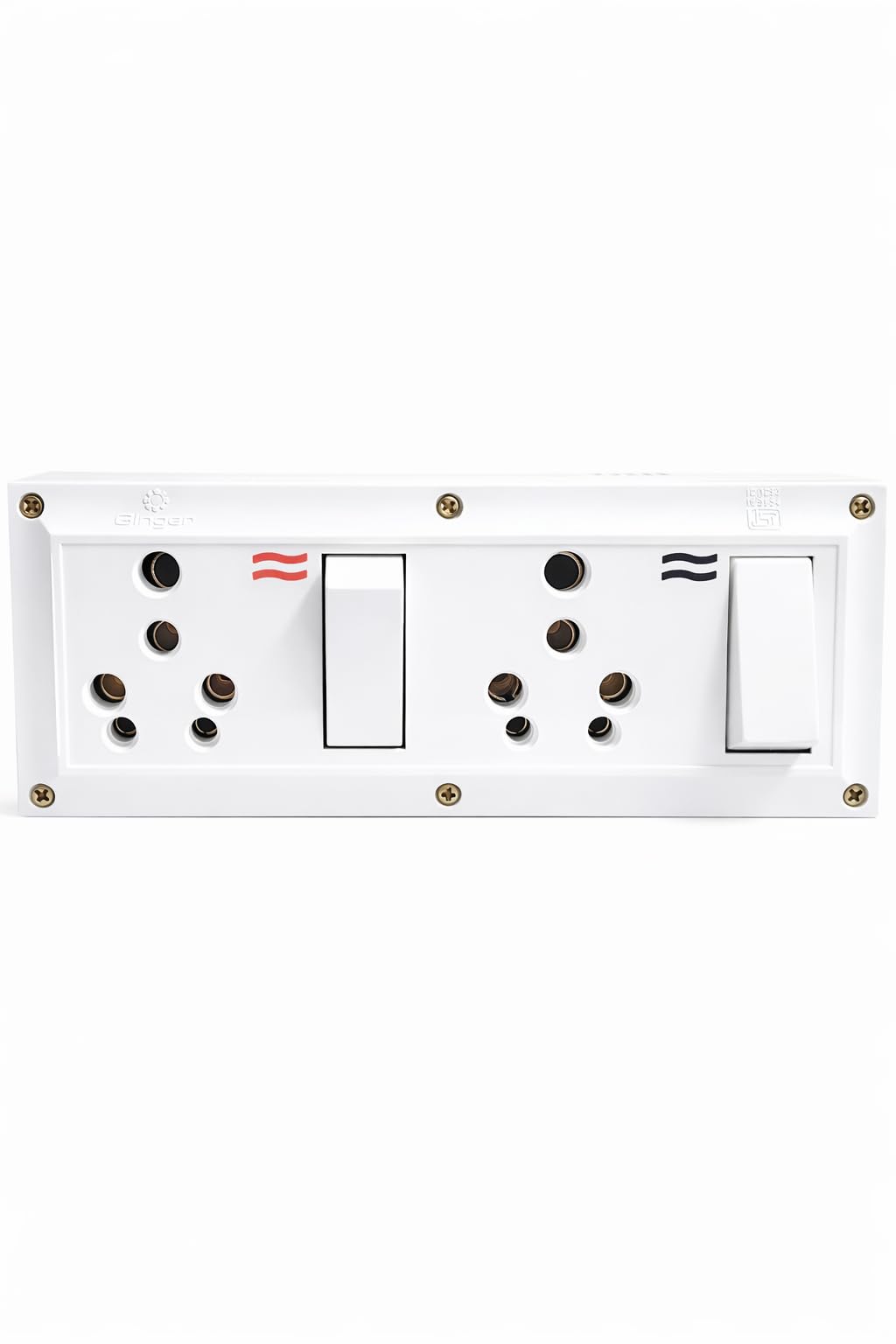 Ginger+ 16 Amp Double Universal Socket Board with 2 Switch & LED Indicator | Heavy Duty Brass Pins | ISI Certified Electrical Switch Socket Box-image-31