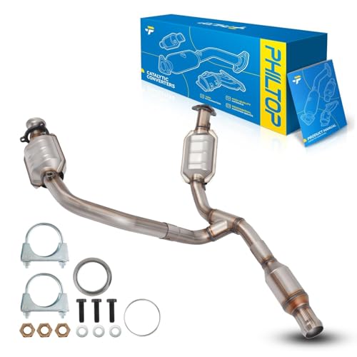 PHILTOP Catalytic Converter Kit Compatible with Chevrolet GMC 2014-2018 Silverado 1500/Sierra 1500 5.3L/4.3L 2015-2019 Tahoe/Suburban/Yukon/Yukon XL 5.3L Replace# 50497 645159 50563 (EPA Compliant)
