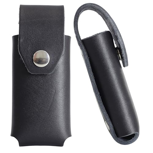 Toprank Leather Full Grain Multitool Sheath – Seamless Riveted Design – Compatible with Leatherman Surge, Super Tool 300, CORE – Heavy Duty Belt Holster (Black, Tool Fit (Closed Length): 4.5”)