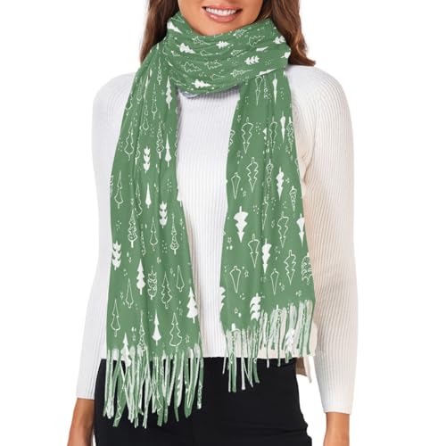 Fustylead Christmas Tree Fashion Soft Imitation Cashmere Feel Shawls Wraps Winter Warm Large Scarves Gifts Men Women
