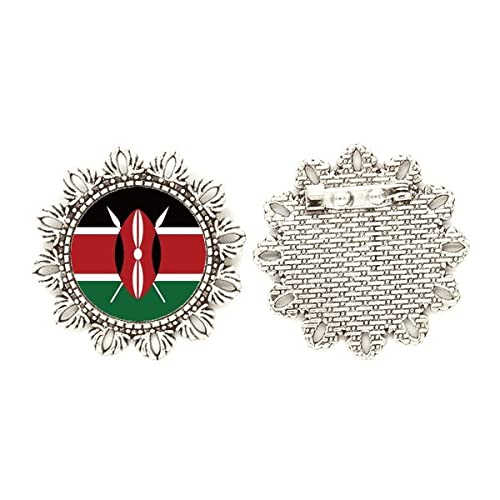 Broche de plata de Kenia mediano que no daña la ropa ni se oxida pin de solapa duradero