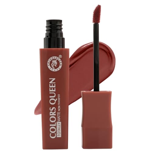 Image of Colors Queen Totally Matte Liquid Lipstick | Intense Color Payoff, Lightweight & Comfortable, One Swipe Application | Long Lasting, Non Transfer Liquid Lipstick for Women (13 - Nude Frost, 7.5g)