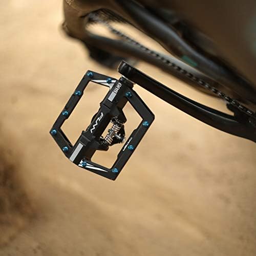 Funn Mamba Pedales Automáticos MTB, Una Cara, Calas SPD (Verde) | cuerpo aleación 6061 CNC, eje CrMo 9/16, rodamiento sellado con casquillo DU, para BMX y gravel