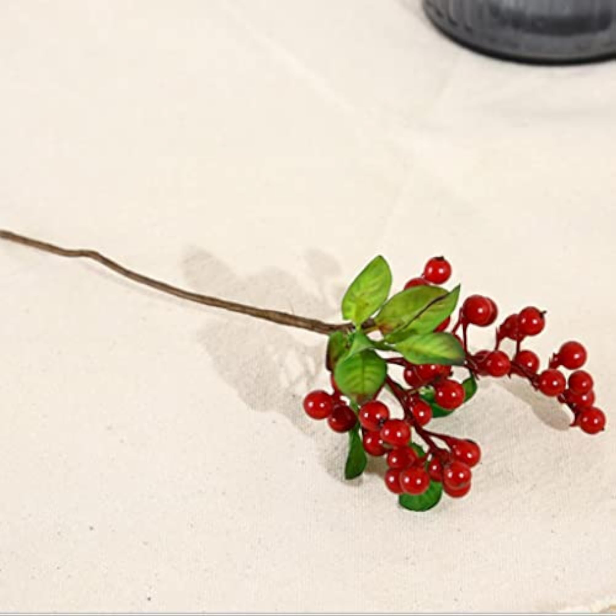 Artificial Fake Plant Fruit Berries Branches Home Cafe Decor Red