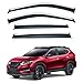LQQDP 4pcs Smoke Tint With Chrome Trim Outside Mount Tape On/Clip On Style PVC Sun Rain Guard Vent Shade Window Visors Fit 14-18 Nissan X-Trail/Rogue