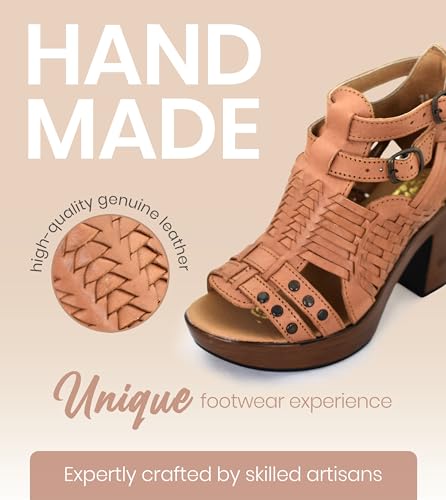 Macarena Collection Womens Shoes Leather Sandals for Women Huarache | Handmade Mexican Sandals Women | Comfortable & Stylish Womens Sandals 3534