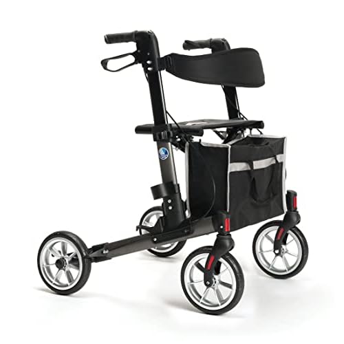 FabaCare Rollator Quava, Leichtgewichtrollator, faltbar, Carbon-Grau