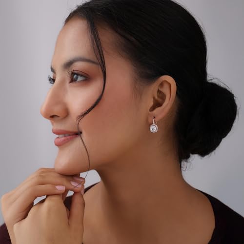 Image of TRUESILVER ACPL 925 Sterling Silver Cubic Zirconia Earrings for Women & Girls | BIS Hallmarked Drop Dangle Leverback Style | Elegant Jewelry Gift for Women