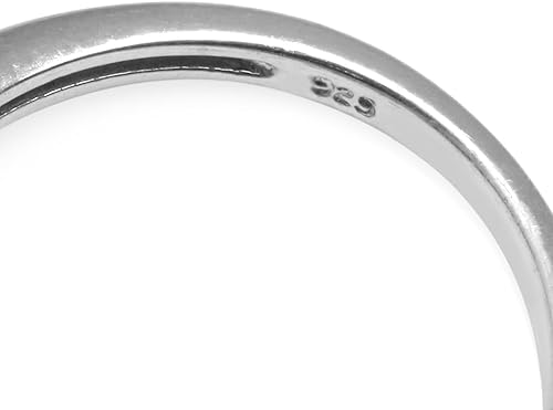 Vista 4 de Silvershake Anillo de plata de ley 925 chapada en oro blanco con piedras preciosas auténticas, para mano derecha o para vestir