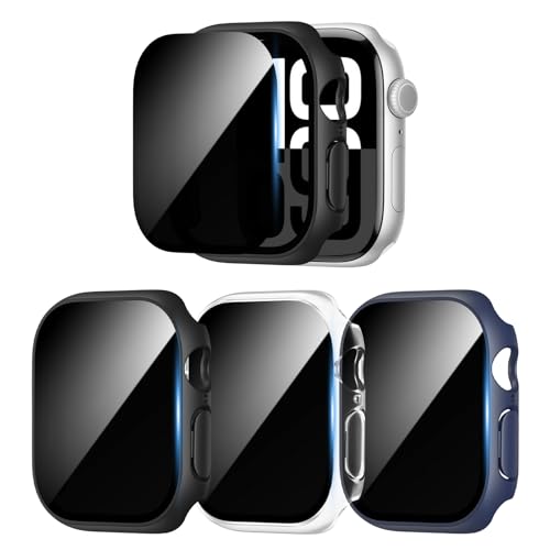 3 Pack Case for Apple Watch Series 11 10 42mm with Privacy Screen Protector