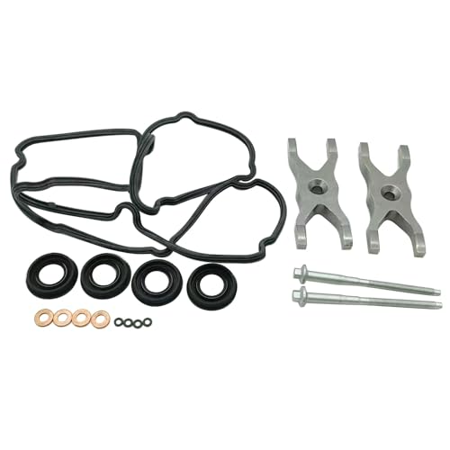 17 pcs/set SHLPDFM Fuel Injector Seals Set Petrol Injector Seals Washer Screws Bolts Rocker Cover Gasket 1372494, 1378433 6C1Q-6K780-AB Fits For Ford Transit MK7 2.2 2.4 3.2 TDCi