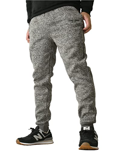 [FIRST DOWN] (ファーストダウン) 暖か 裏起毛 ニットフリース ジョガーパンツ メンズ スウェットパンツ RH2-1089 M B-グレー-08