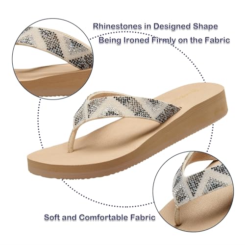 Ampeo Women's Arch Support Flip Flops Comfortable Casual Summer Beach Thong Sandals