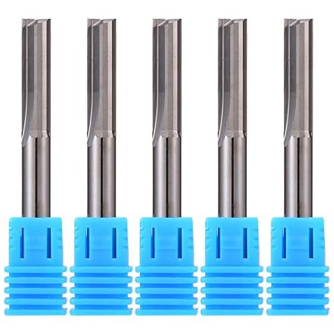 Schaftfräser,CNC fräser,fräser für oberfräse,2 Flöten Gerade Fräser ,fräser 6mm schaft,22 mm Schnittlänge CNC Fräser für Dichteplatte, Massivholz, Sperrholz Cover