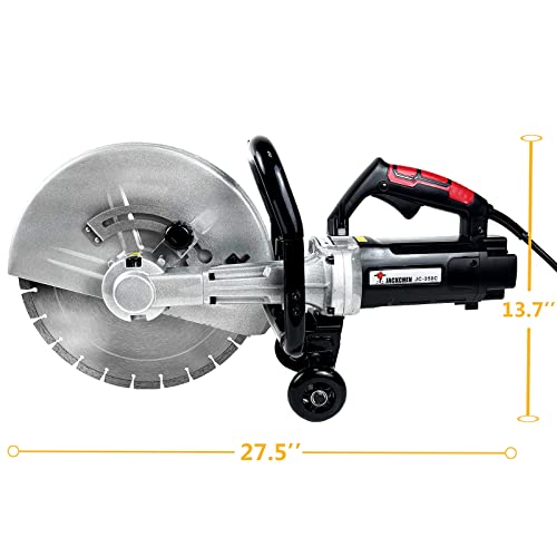 JACKCHEN 14 Inches Concrete Saw Electric Powered 3000W Cut-Off Saw, 110V 4.8" Cut Depth and Electric Grinder With Diamond Blade by JACKCHEN - Image 7
