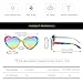 Gleyemor Kids Polarized Heart Shaped Sunglasses for Little Girls Age 3-8 (Rainbow Mirror)