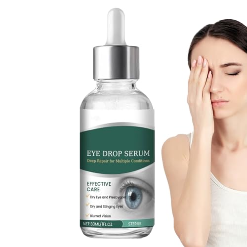 Gotas para el cuidado de los ojos: solución lubricante de recuperación, gotas para los ojos de larga duración con absorción rápida, calmante del enrojecimiento con de la irritación para la salu