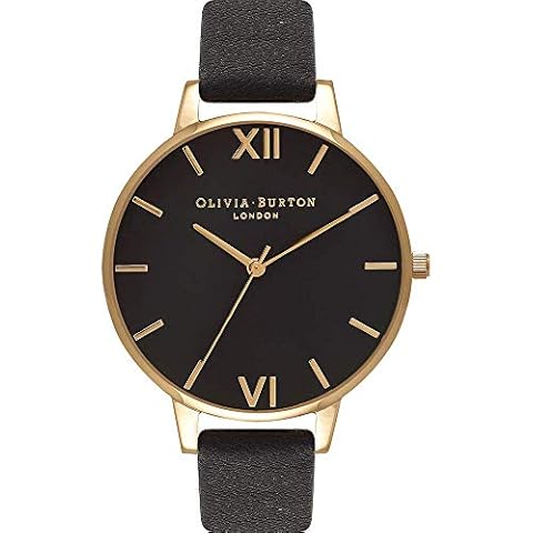 Olivia Burton Women's Black Leather Watch Cover
