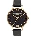 Produktbild Olivia Burton Analog Quarzuhr für Damen Kollektion Black DIAL mit Schwarzes Lederarmband - OB15BD55