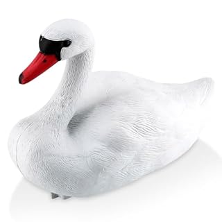 Gsycle Floating Bird Deterrent, Simulated Cute Swan Statue Hunting Baits Figurine for Fields Water Pool Garden and Patio Accessories Pond Decoration