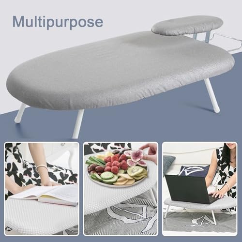 Tabletop Ironing Board, Collapsible Space Saving Small Ironing Board with Folding Legs for Countertop, Small Spaces and Laundry Rooms (Color : Silver) - Image 6