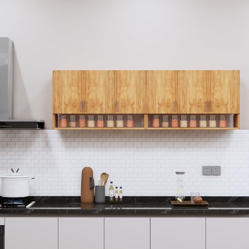 Image of SPECIALITY PANELS 6 Door Modular Wall Mounted Kitchen Cabinet with Organizer Shelf Space Saving Storage Unit Durable Engineered Wood Cupboard for Kitchen Living Room Utility Organizer Furniture