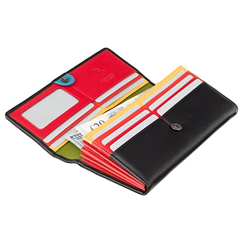 Visconti Happy Rainbow Collection Phoebe Leather Purse Rfid Hr80 (Black) #TOP2