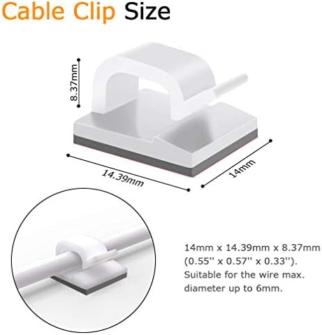 ALBOYI 50 PCS Cable Clips with Strong Self-Adhesive, Light PC Wire Holder Sticky Plastic Cord Management, Cord Organisers Wire Clips for Homes, Offices and Multi Cords Holder Under Desk, White