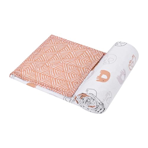 Image of Trance Home Linen Premium 100% Cotton Dohar for Double Bed | 150 GSM | Reversible Ac Comforter | Light Weight All Season Soft Blanket (84x88 Inches | Terra Tots)