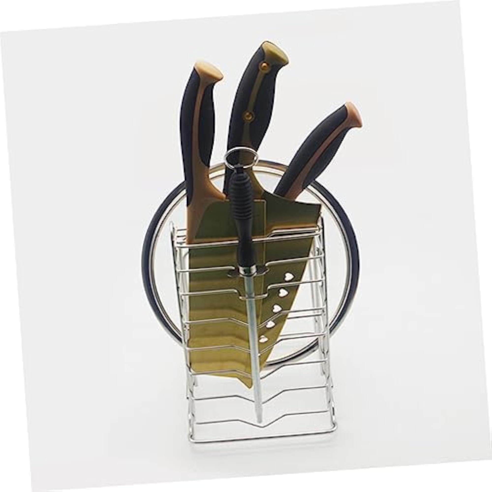 Stainless Steel Cutting Board Rack and Knife Holder for Kitchen