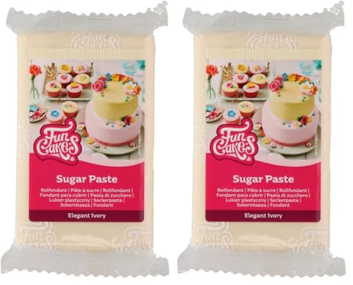 FunCakes Pasta de Azúcar Marfil Elegante 250 g (Paquete de 2)