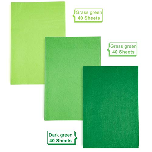 Whaline Assorted Green Tissue Paper 120 Sheet Gift Wrapping Paper 15 X 20 Inch Gift Wrap Tissue Paper Art Paper Crafts For Diy Gift Wrapping Birthday Easter Wedding Holiday Paper Flower, 3 Colors #TOP2