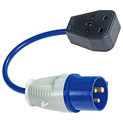 Electrical Wiring Fly Lead Converter 16A - 13A Plug Socket Camping U7 Cover