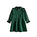 N /C Robe Décontractée à Pois bébé Fille Robe Courte avec col plissémanche Longue à Volant avec Bouton pour bébé Fille 3-8 Ans Plage randonnée Autonome (Vert, 6-7 Ans)