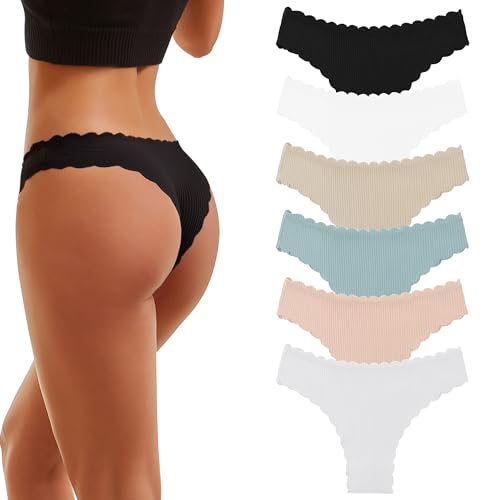XI LIU Cotton Underwear for Women Seamless Thongs Soft Strench Breathable Women's Low Rise brazilian...