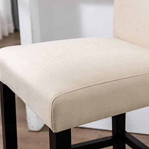 Lsspaid Bar Stools, Kitchen Island Wood Bar Chairs, Fabric Counter Height Bar Stool, Fabric Upholstered Barstools, Beige, Set Of 2 #TOP3
