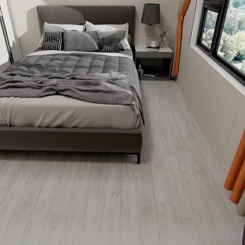 Piso Vinílico Auto Adesivo Régua Madeira Manta Caixa 5m² Cinza Claro Brinovar