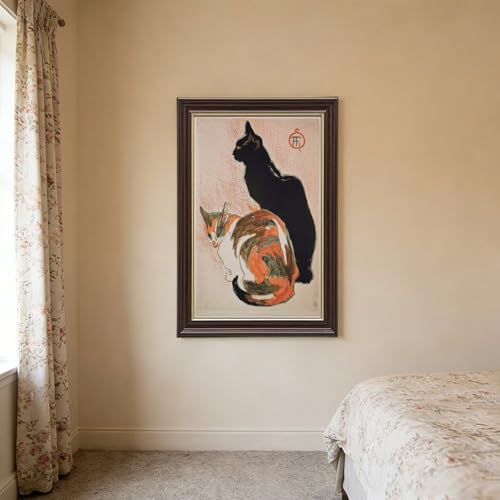 Impression sur toile deux chats Steinlen cadre suspendu bureau