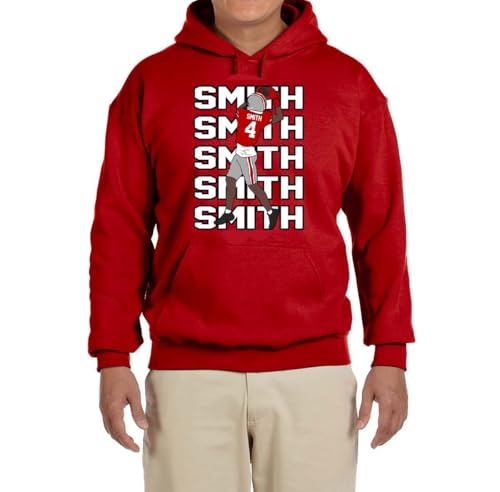 Red Ohio Jeremiah Smith Text Pic Hooded Sweatshirt YOUTH LARGE