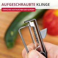 Westmark Sparschäler Black Edition, 2 Stk. – Ergonomische Kartoffelschäler aus Metal mit Edelstahlklinge – Universalschäler für Gemüse & Obst – Anthrazit, 15,7 cm – Ansicht 6