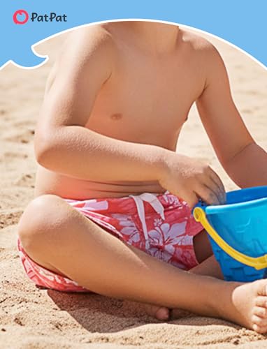 Image of PATPAT Family Matching Swimsuits Two Piece Hawaiian Tropical Beach Bikini and Swim Trunks Set Mommy and Me Bathing Suits