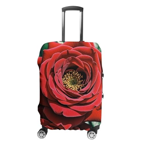 Red Rose Photo Printed Luggage Cover Protector, Fits 18-32 Inch Luggage