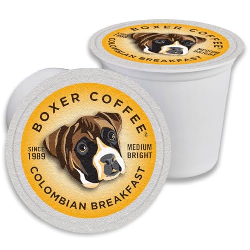 Boxer Coffee 52ct Colombian Breakfast – Medium Roast Coffee Pods – Specialty Grade, Artisan Single-Serve Cups – Compatible with Keurig K-Cup Brewers