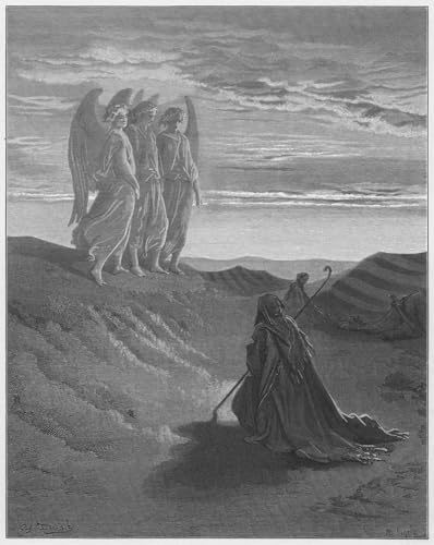 Tableaux Bible Abraham et les trois anges Gustave Dore image sur toile moderne 60x90