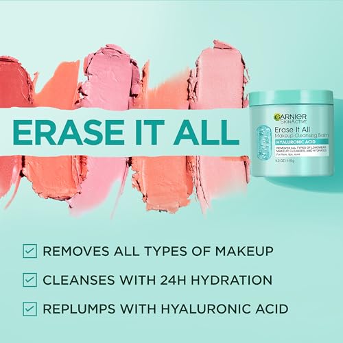 Garnier 0603084087389 Erase It All Makeup Cleansing Balm With Hyaluronic Acid, Replumping Facial Cleanser And Makeup Remover thumb #4