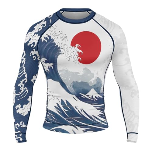 Samurai BJJ Rash Guard for Men Long Sleeve MMA No Gi Grappling Jiu Jitsu Baselayer Skin Performance Shirt2